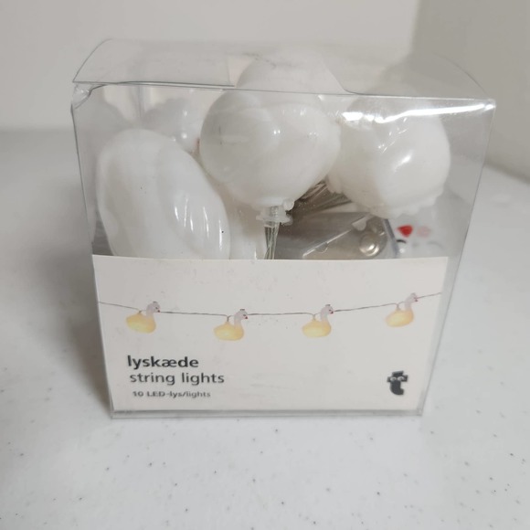 Ikea Lyskaede 10 Led Lights String Lights Swans with Gold Crowns Sealed Red Beak - Picture 6 of 15
